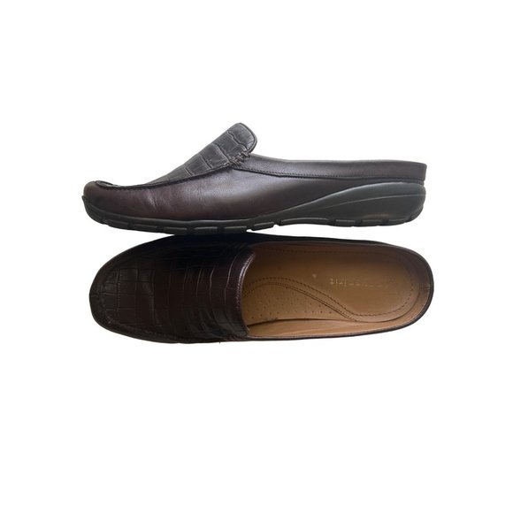 Easy Spirit, Leather, Brown Croc Pattern Mules, Size 8.5 M - Picture 3 of 7